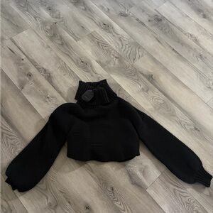 REVOLVE Black Cropped Turtleneck Sweater